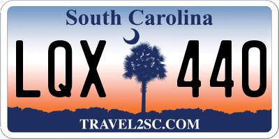 SC license plate LQX440