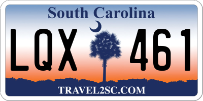 SC license plate LQX461