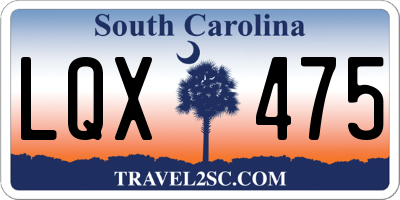 SC license plate LQX475