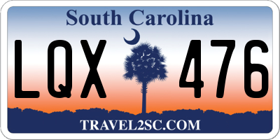 SC license plate LQX476