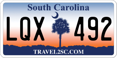 SC license plate LQX492