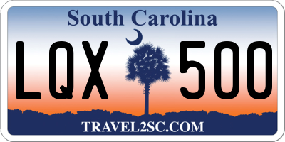 SC license plate LQX500