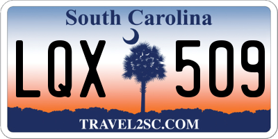SC license plate LQX509