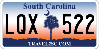 SC license plate LQX522