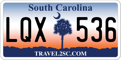 SC license plate LQX536