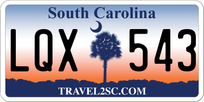 SC license plate LQX543
