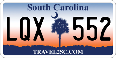 SC license plate LQX552