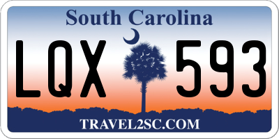 SC license plate LQX593
