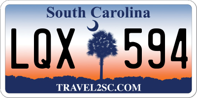 SC license plate LQX594