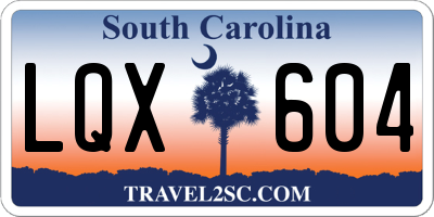 SC license plate LQX604