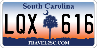 SC license plate LQX616