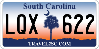 SC license plate LQX622