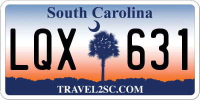 SC license plate LQX631