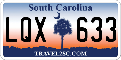 SC license plate LQX633