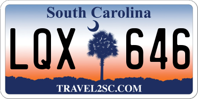 SC license plate LQX646