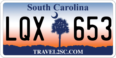 SC license plate LQX653
