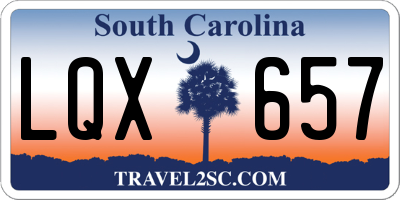 SC license plate LQX657