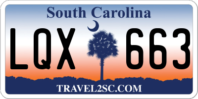 SC license plate LQX663