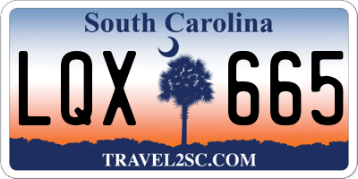 SC license plate LQX665