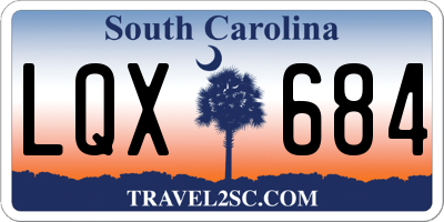 SC license plate LQX684