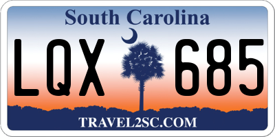 SC license plate LQX685