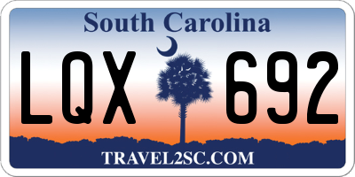SC license plate LQX692
