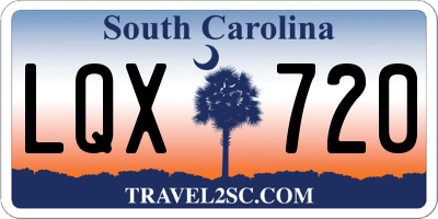 SC license plate LQX720
