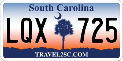 SC license plate LQX725
