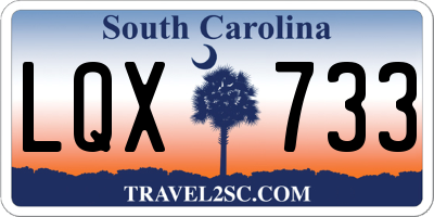 SC license plate LQX733