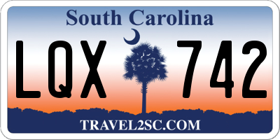 SC license plate LQX742