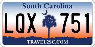 SC license plate LQX751
