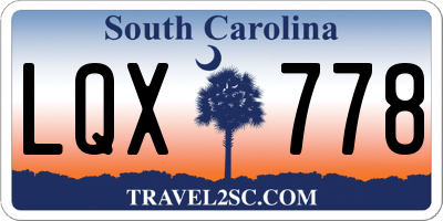 SC license plate LQX778