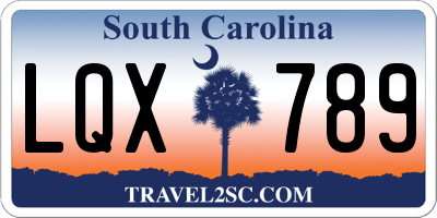 SC license plate LQX789