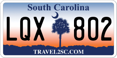 SC license plate LQX802