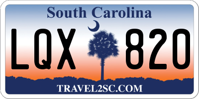 SC license plate LQX820