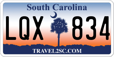 SC license plate LQX834