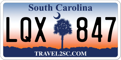 SC license plate LQX847