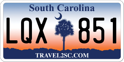 SC license plate LQX851