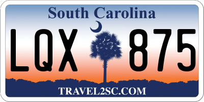 SC license plate LQX875