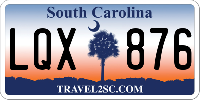 SC license plate LQX876