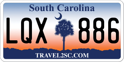 SC license plate LQX886