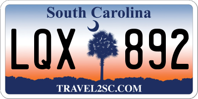 SC license plate LQX892