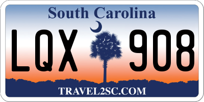 SC license plate LQX908