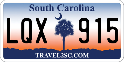 SC license plate LQX915