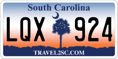 SC license plate LQX924