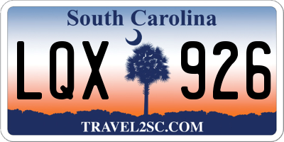 SC license plate LQX926