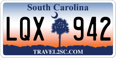 SC license plate LQX942