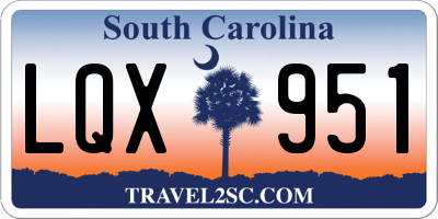 SC license plate LQX951