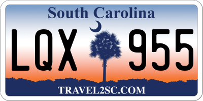 SC license plate LQX955