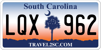 SC license plate LQX962